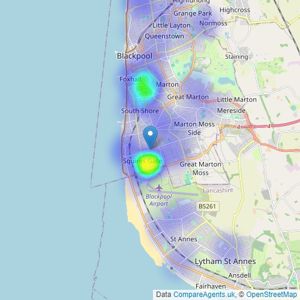 Martin & Co - Blackpool listings heatmap