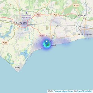 Martin & Co - Bognor Regis listings heatmap