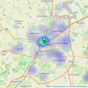 Martin & Co - Chelmsford listings heatmap