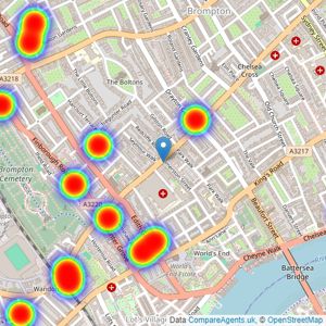 Martin & Co - Chelsea listings heatmap