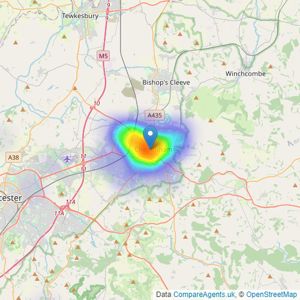 Martin & Co - Cheltenham listings heatmap