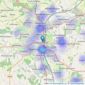 Martin & Co - Chesterfield listings heatmap