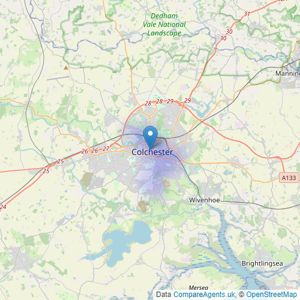 Martin & Co - Colchester listings heatmap