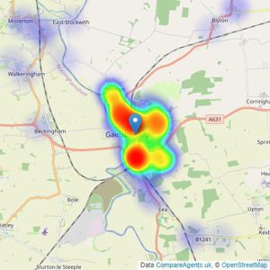 Martin & Co - Gainsborough listings heatmap