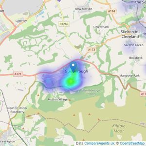 Martin & Co - Guisborough listings heatmap