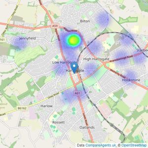 Martin & Co - Harrogate listings heatmap