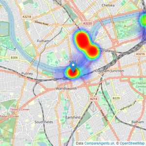 Martin & Co - London Riverside listings heatmap