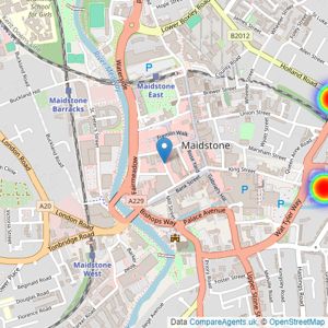 Martin & Co - Maidstone listings heatmap