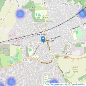 Martin & Co - New Milton listings heatmap