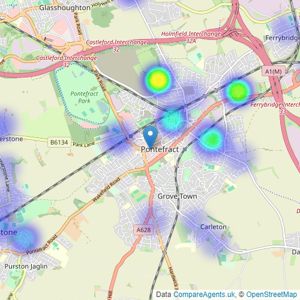 Martin & Co - Pontefract listings heatmap