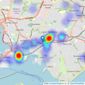 Martin & Co - Poole listings heatmap