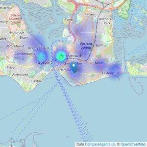 Martin & Co - Portsmouth listings heatmap