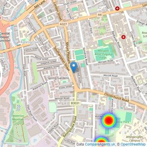 Martin & Co - Reading listings heatmap