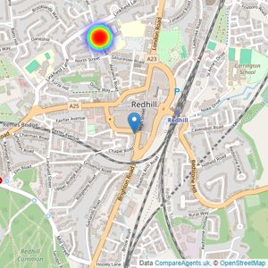 Martin & Co - Redhill listings heatmap