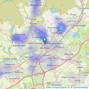 Martin & Co - Rochdale listings heatmap