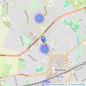 Martin & Co - Romford listings heatmap