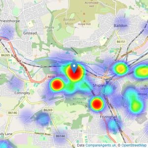 Martin & Co - Saltaire listings heatmap