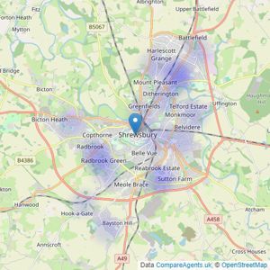 Martin & Co - Shrewsbury listings heatmap