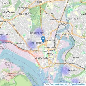 Martin & Co - Southampton listings heatmap