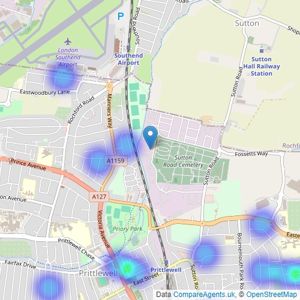 Martin & Co - Southend listings heatmap