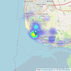 Martin & Co - St. Annes listings heatmap