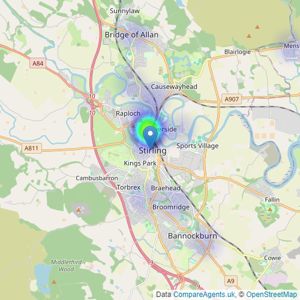 Martin & Co - Stirling listings heatmap