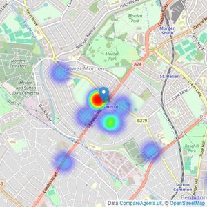 Martin & Co - Sutton listings heatmap