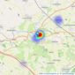 Martin & Co - Thame listings heatmap