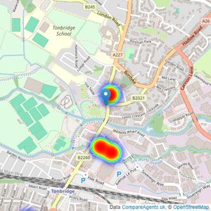 Martin & Co - Tonbridge listings heatmap