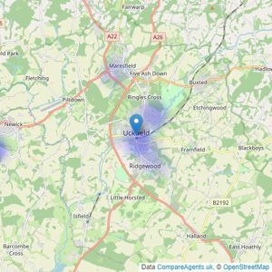 Martin & Co - Uckfield listings heatmap