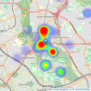 Martin & Co - Wanstead listings heatmap