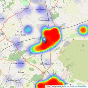 Martin & Co - Westbury listings heatmap