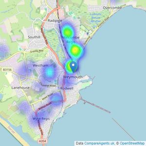 Martin & Co - Weymouth listings heatmap