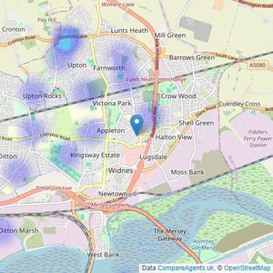 Martin & Co - Widnes listings heatmap