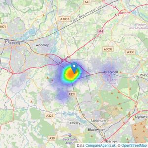 Martin & Co - Wokingham listings heatmap