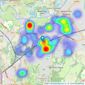 Martin and Wheatley - Weybridge Sales listings heatmap