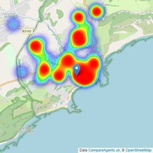 Martin Diplock Chartered Surveyors - Lyme Regis listings heatmap