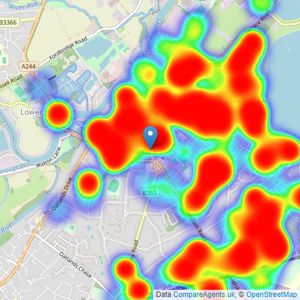 Martin Flashman & Co. - Walton-on-Thames listings heatmap