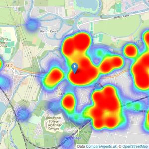 Martin Flashman & Co. - Weybridge listings heatmap