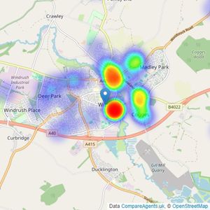 Martyn Cox & Company - Witney listings heatmap