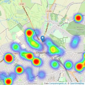 Martyn Gerrard - Barnet listings heatmap