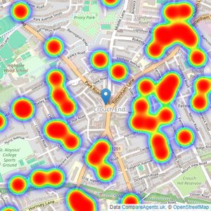 Martyn Gerrard - Crouch End listings heatmap