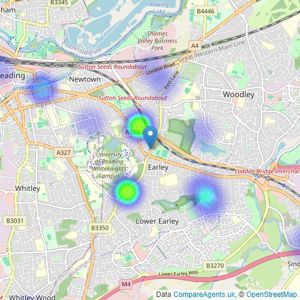 Martyn Russell Property Services - Reading listings heatmap