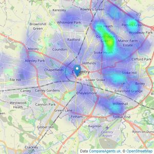 Matthew James Property Services - Coventry listings heatmap