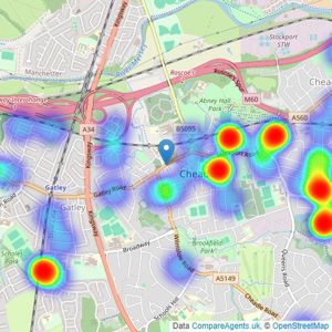 Maurice Kilbride Independent Estate Agents - Cheadle listings heatmap