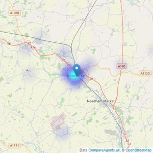 Maxwell Brown - Stowmarket listings heatmap