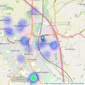 Maxwells Estate Agents - Banbury listings heatmap