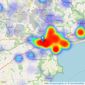 May Whetter & Grose - St Austell listings heatmap