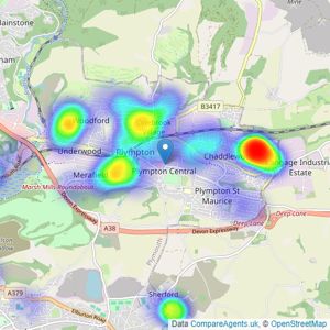 Mayer Estate Agents - Plympton listings heatmap