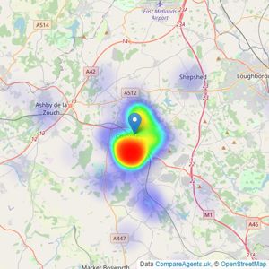 Maynard Estates - Coalville listings heatmap